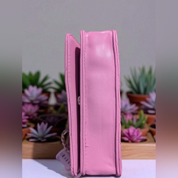 Badgley Mischka Diamond Quilted Crossbody Bag With Pearls Purple (New) - Picture 10 of 14